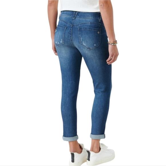 Democracy "Ab"solution® Blue Ankle Skimmer Distressed‎ Jean Plus Size 24 W New - Picture 11 of 15